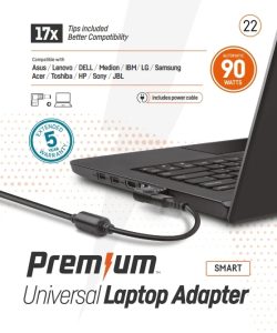 Universele Laptop AC Adapter 90W met 17 tips